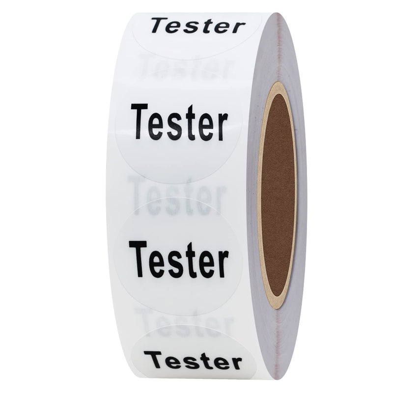 Hybsk Clear Cosmetic Tester Labels 20mm Round Total 500 Per Roll (Clear) - Image 1